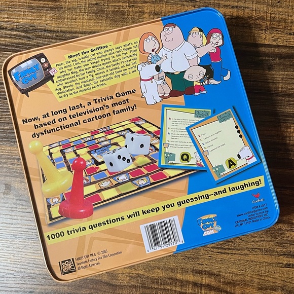 Family Guy Trivia Vintage Board Game in Metal Tin Box GUC - Picture 2 of 2
